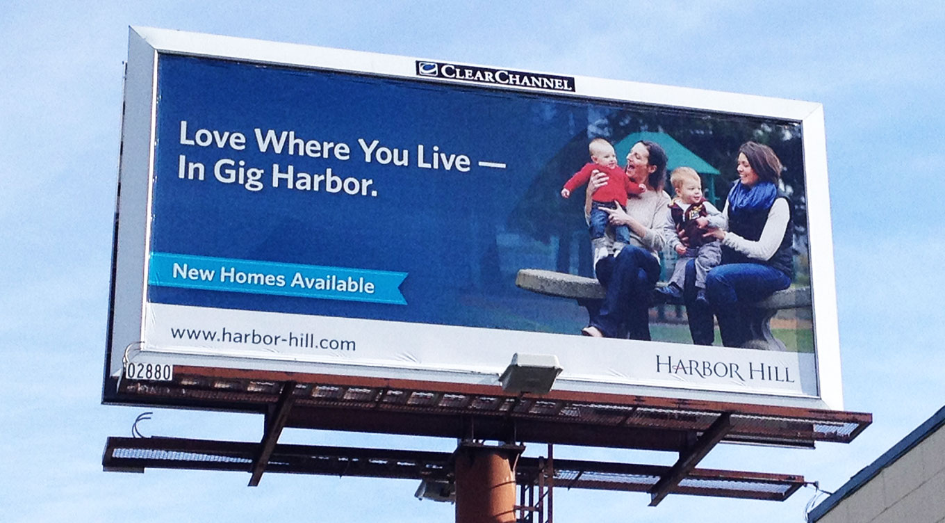 Image of Harbor Hill billboard campaign design