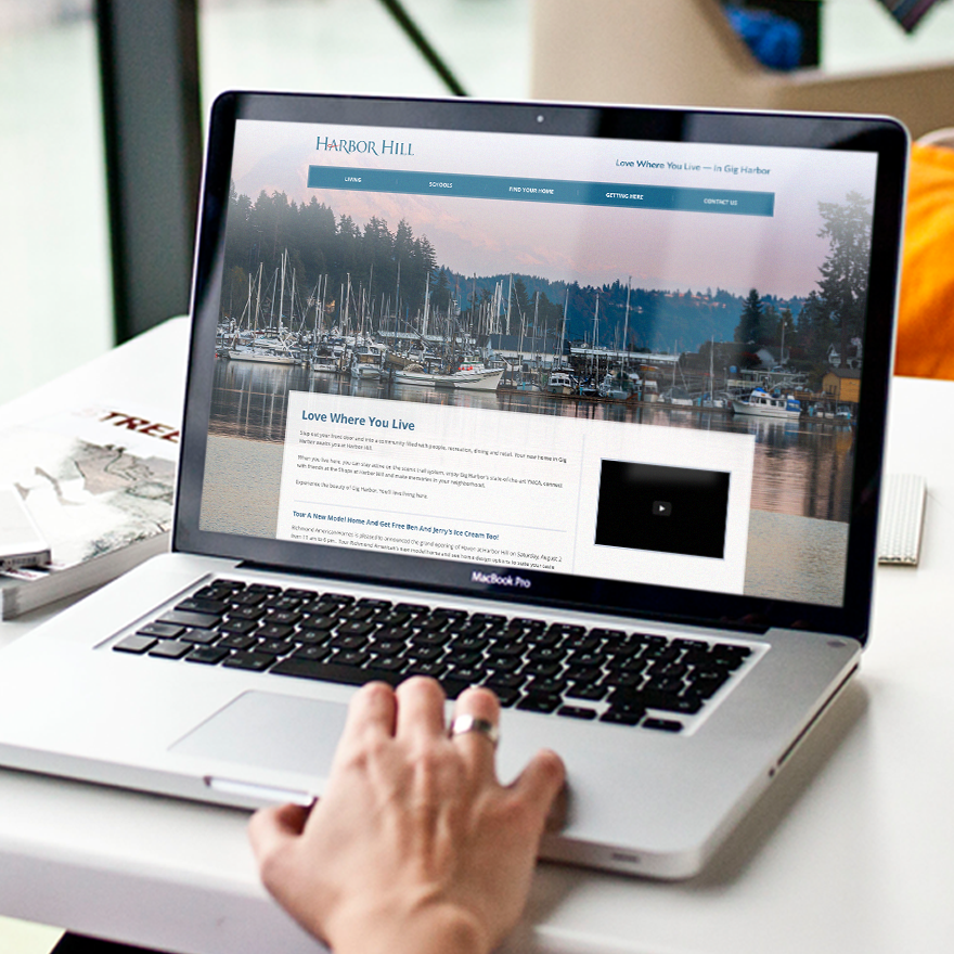 Image of Harbor Hill custom Wordpress website homepage