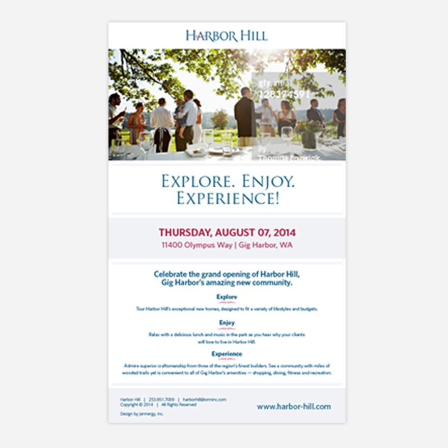 Image of Harbor Hill e-newsletter design