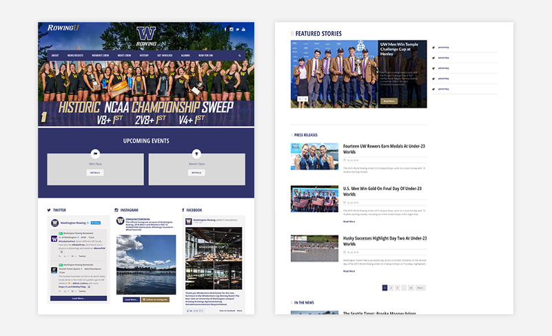 Home page and interior page.