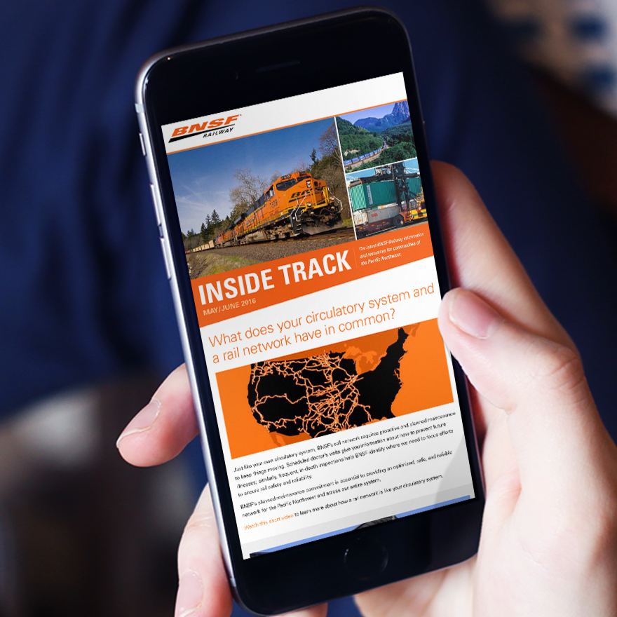 Responsive E-newsletter on mobile phone mockup