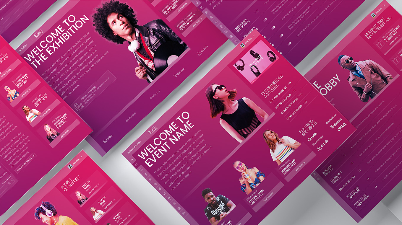 Image of pink gradient custom event platform theme