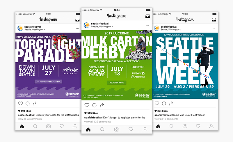 2019 Seafair Festival Instagram Graphics
