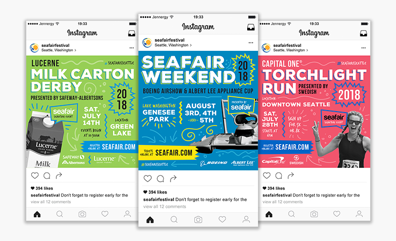 Animated Seafair Festival Social Media Graphics