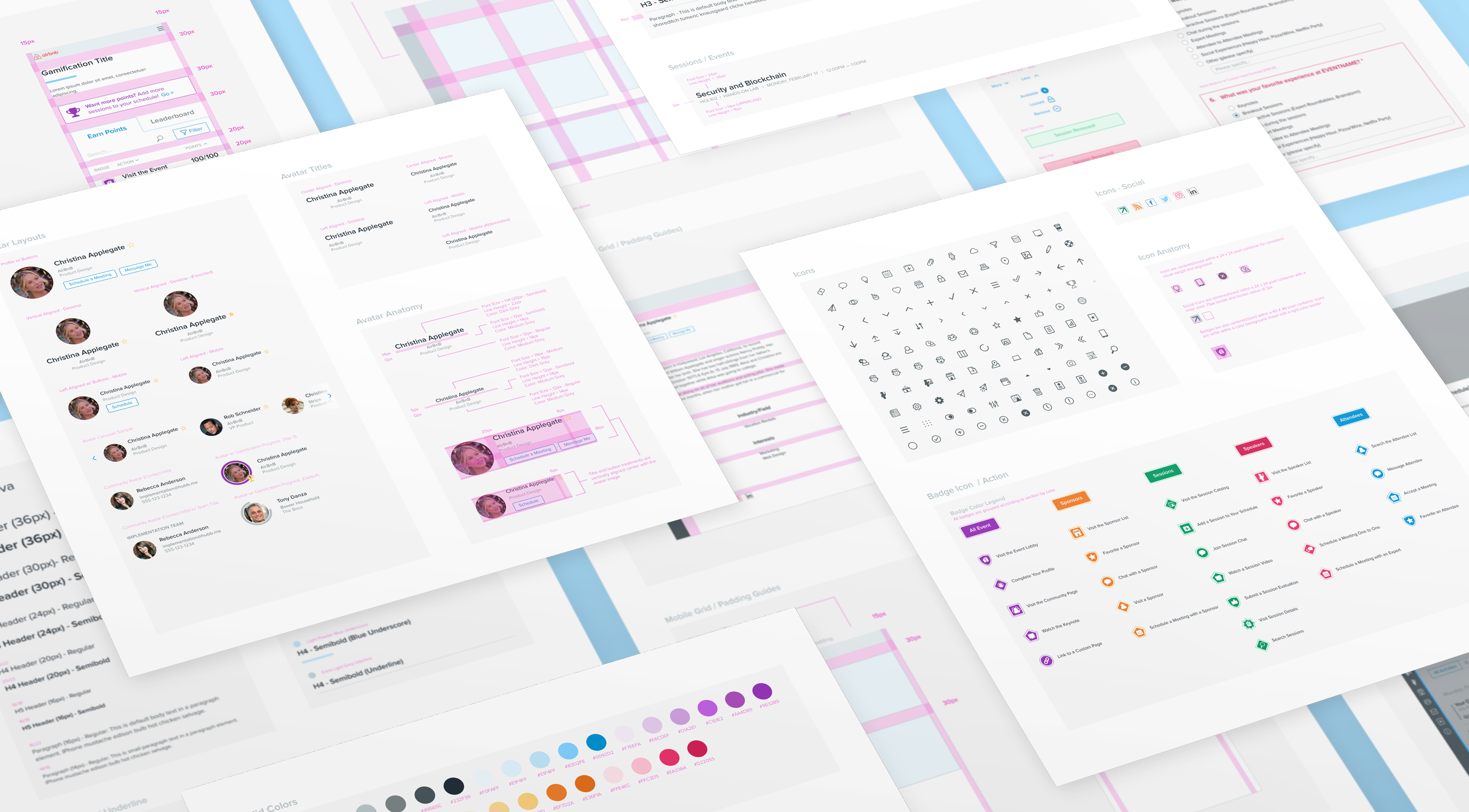 Image of design system for Hubb Event web application