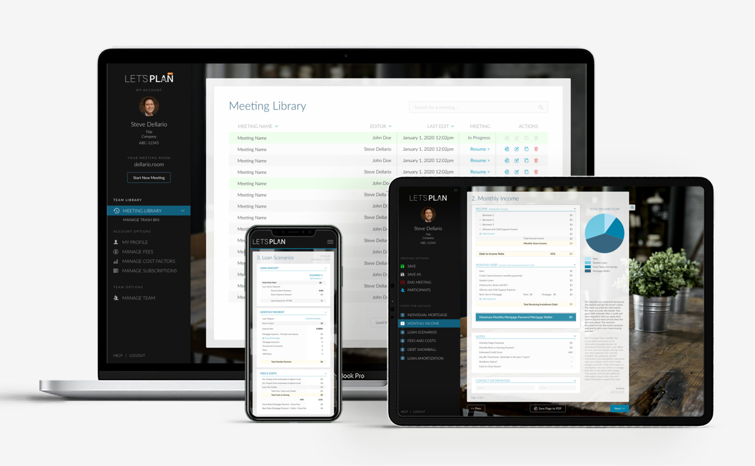 LP Loan Planner™ web app shown on multiple devices