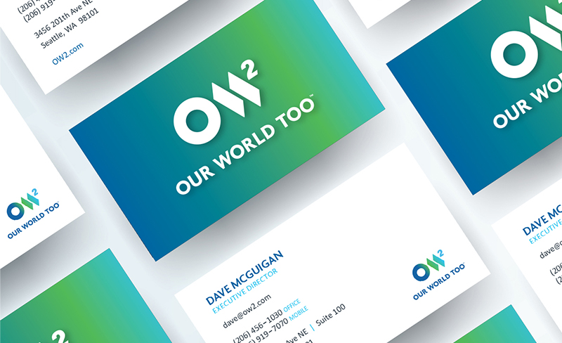 OW2 Business cards isometric mockup