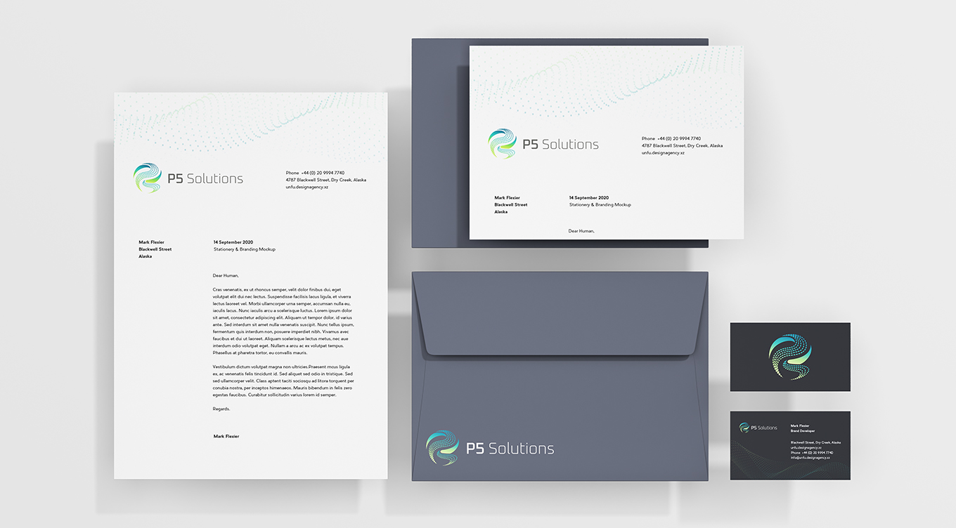 P5 Solutions branding collateral mockup