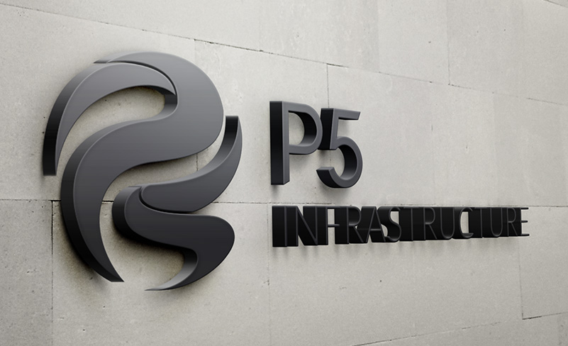 P5 Infrastructure Logo wall sign