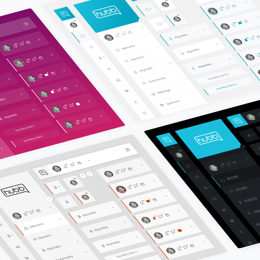 Image of Hubb design system - theme navigation systems