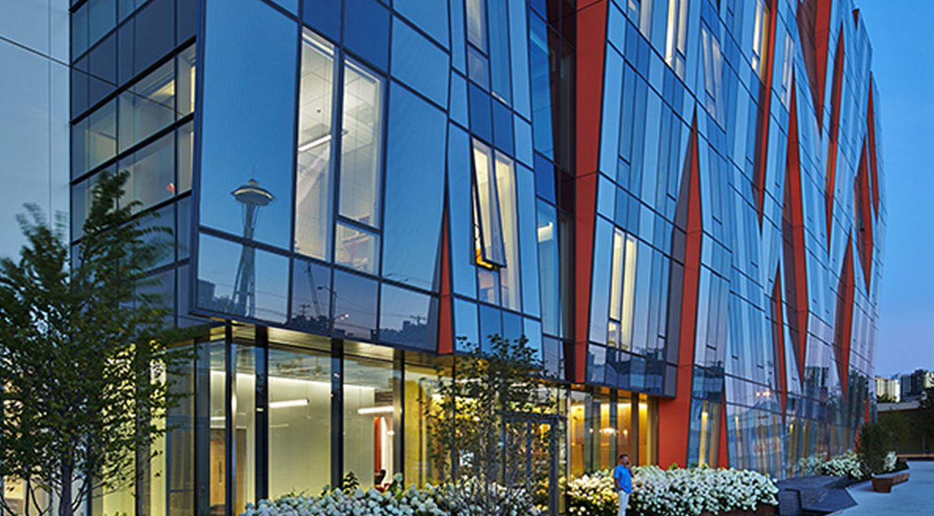 Modern architecture of the UW Medicine South Lake Union facility exterior