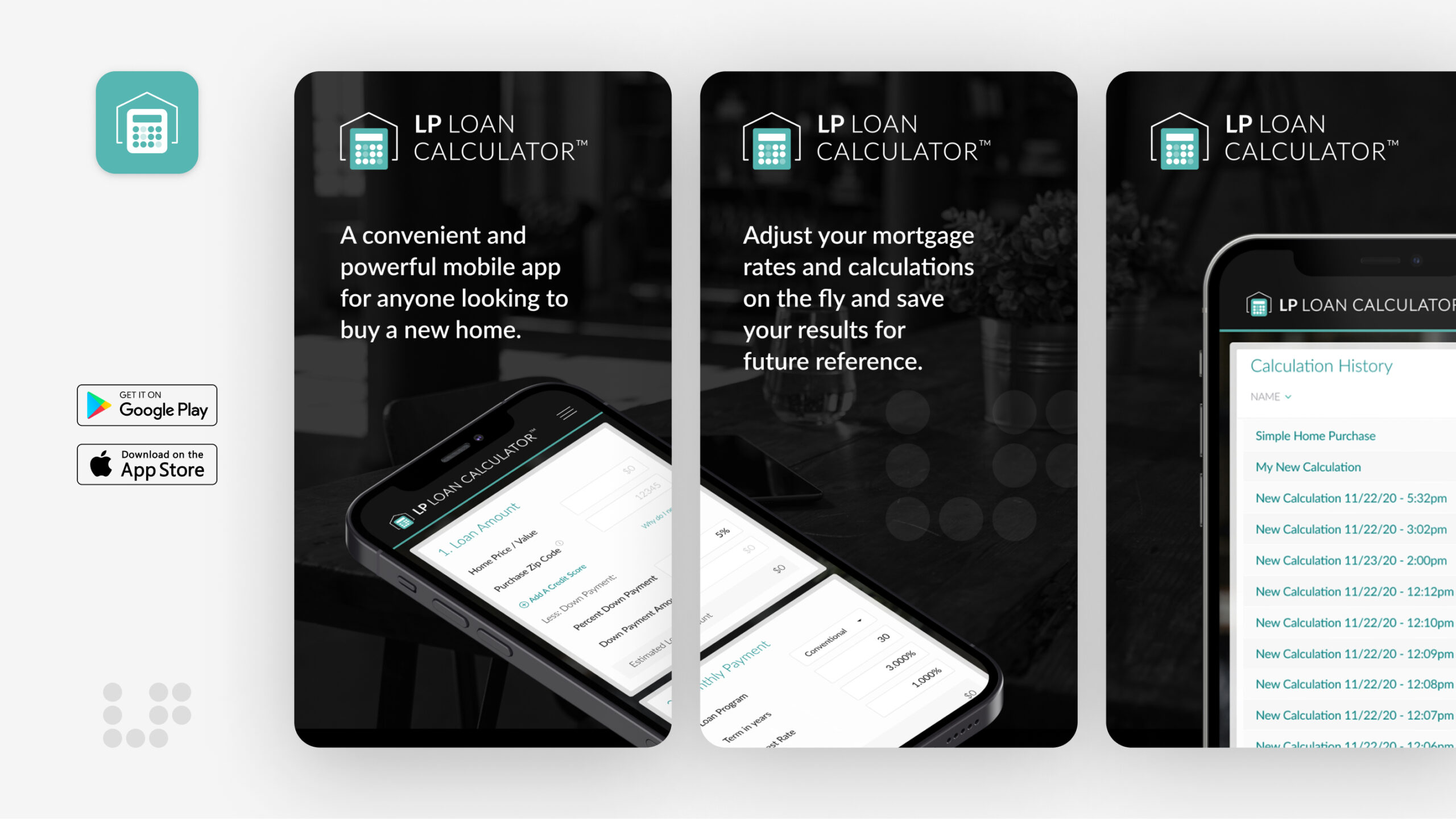 LP Loan Calculator™ App Store Sample Screens