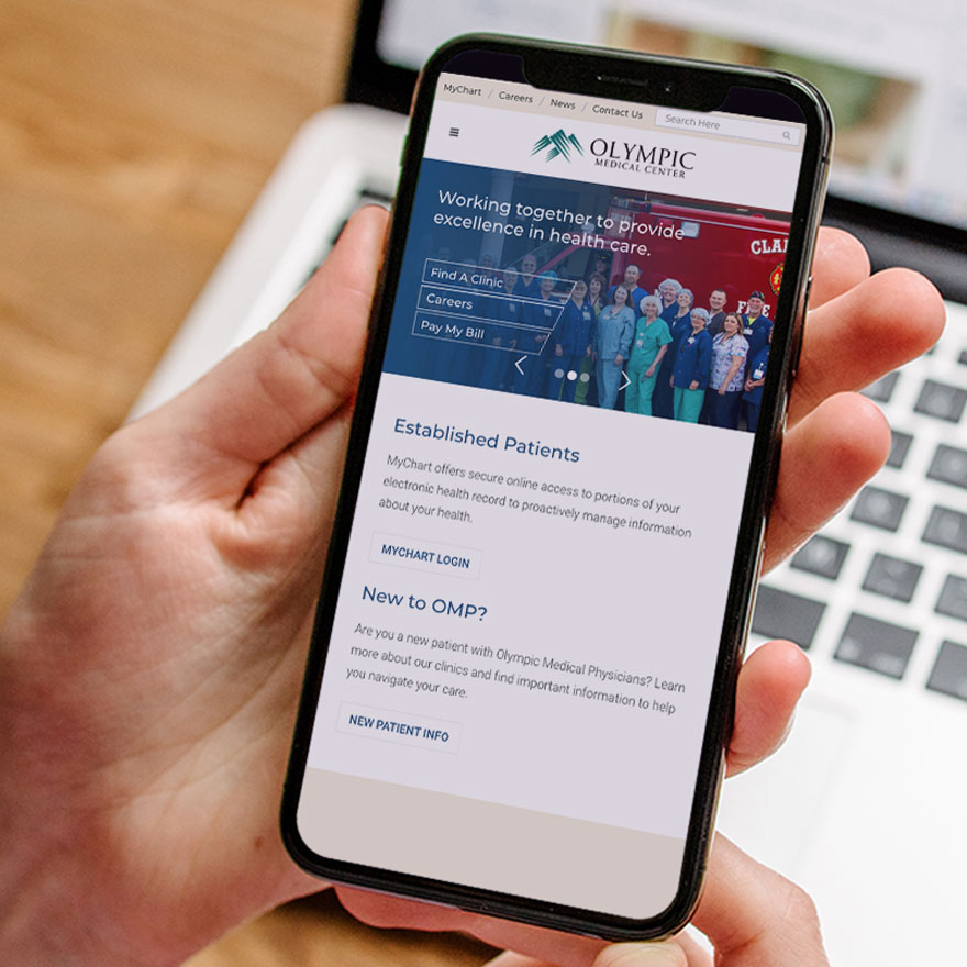 Olympic Medical Center responsive mobile website