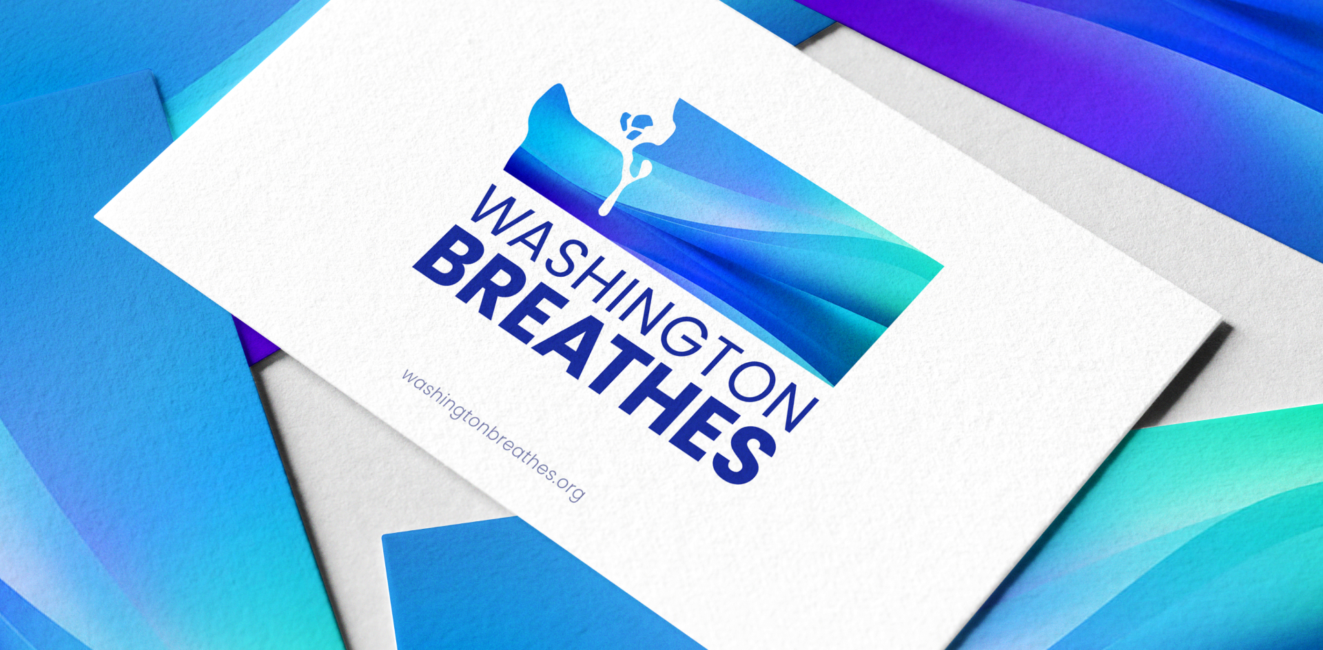 Washington Breathes business card mockup sample