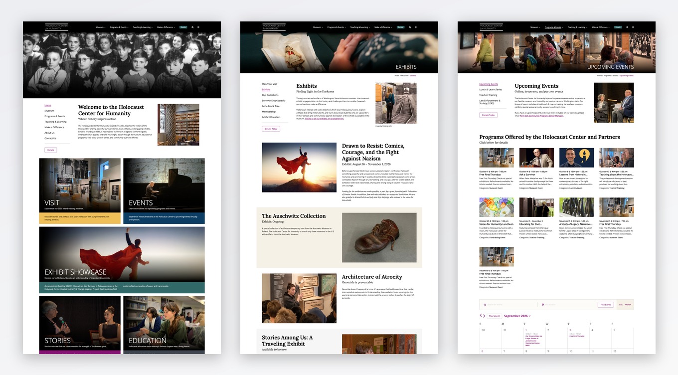 holocaust-center-for-humanity-website-page-layouts design system